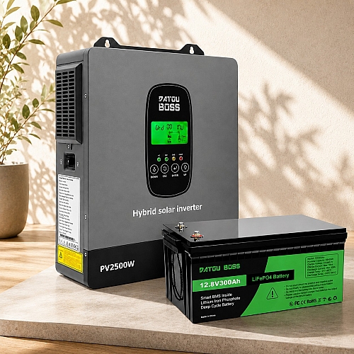 3,8 кВт LiFePO4 Комплект резервного живлення Datouboss Інвертор + акумулятор 12V/300Ah для будинку, квартири
